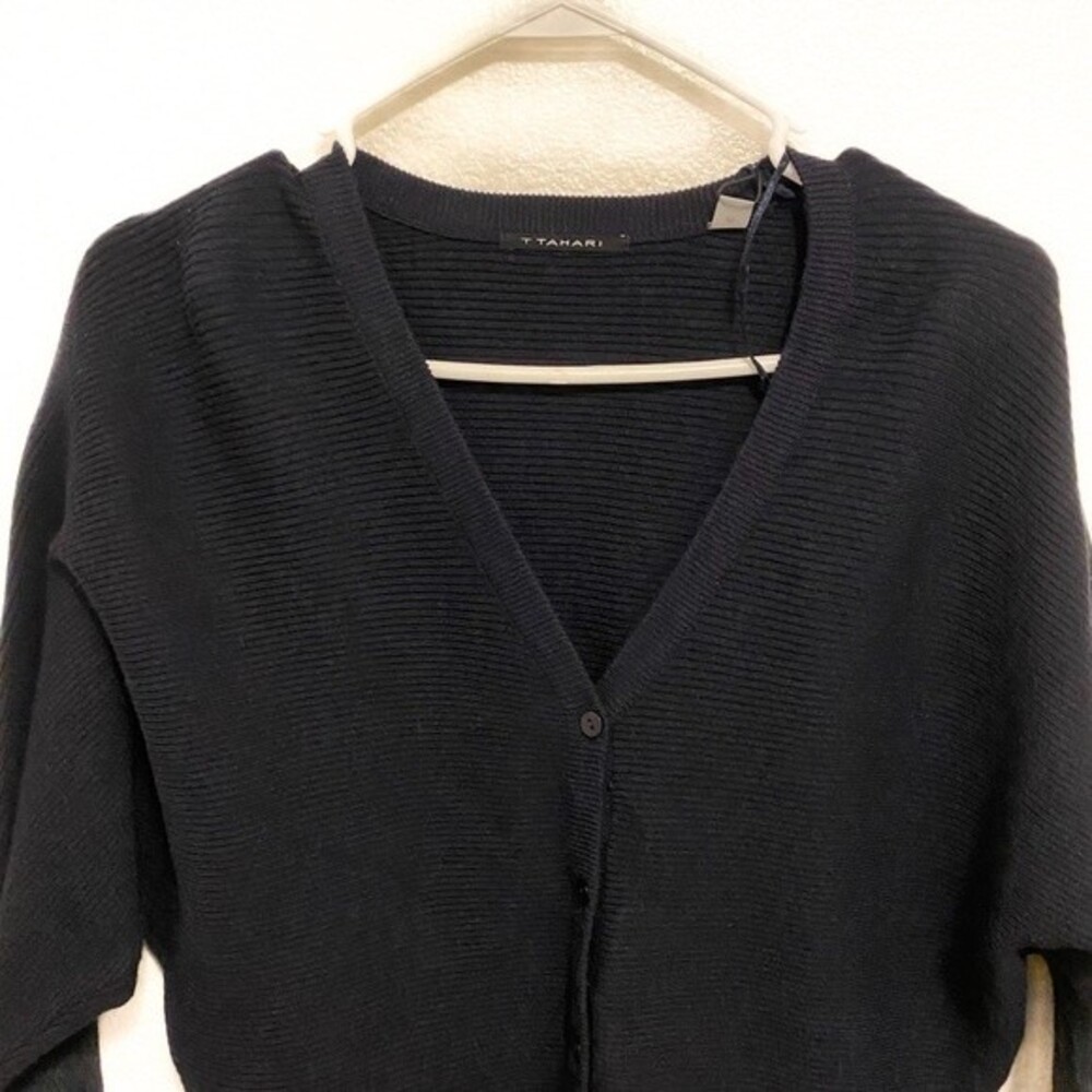 NWT T. Tahari V Neck Dark Blue Button Down Cardigan Size XSmall